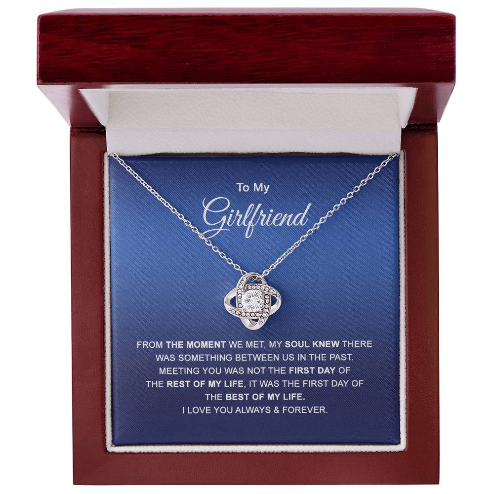To My Girlfriend Necklace, Valentines Soulmate Gifts, Love Knot Necklace From Boyfriend, Husband, Girlfriend Gift Necklace - Jewelry Gift For Girls, Love Knot Pendant Gift For Girlfriend, Soulmate