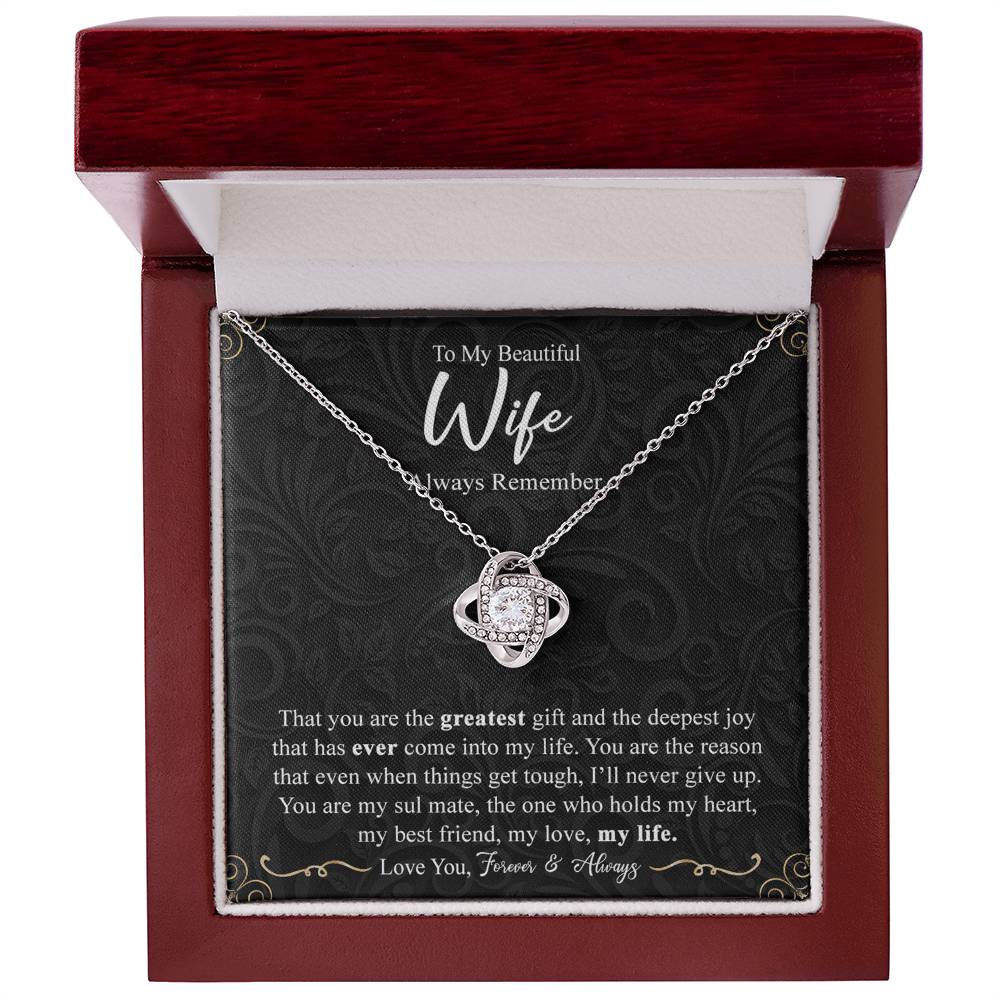 Personalized Necklace For Wife, To My Beautiful Wife Gift Necklace From Husband, Custom Name Necklace Gift For Wife, Always Remember Necklace Gift For Wife, Jewelry Gift For Women, Soulmate Gift