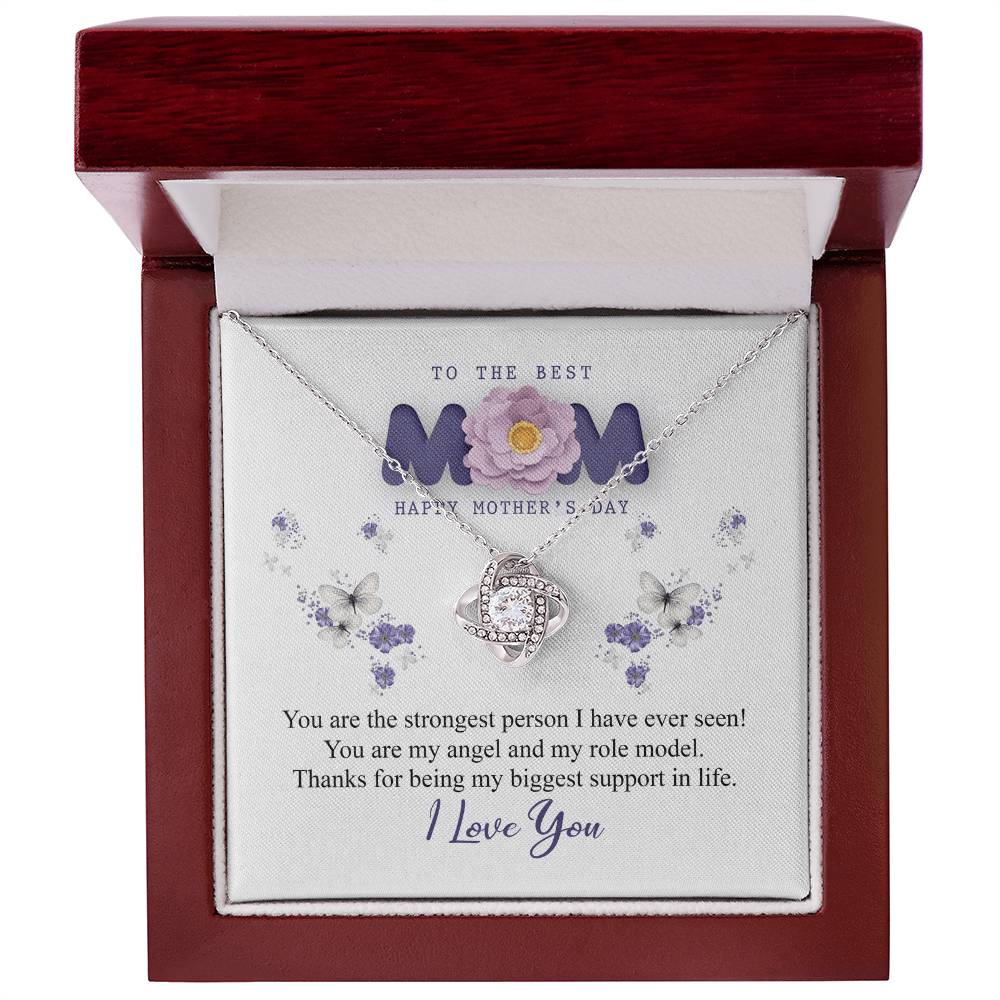 To The Best Mom Necklace From Daughter, Happy Mothers Day Necklace Gift For Mom, Mother And Daughter Love Knot Necklace Gift On Mother's Day Anniversary, Birthday Gift Christmas, Jewelry For Women