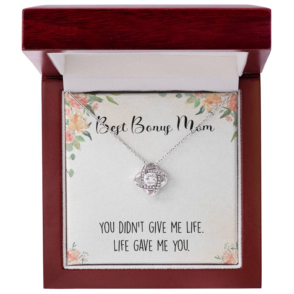 Personalized Necklace Gift For Bonus Mom, To The Best Bonus Mom Necklace From Bonus Daughter, Custom Name Card Necklace Gift For Bonus Mom, Jewelry For Women, Bonus Son Gift On Mothers Day, Birthday