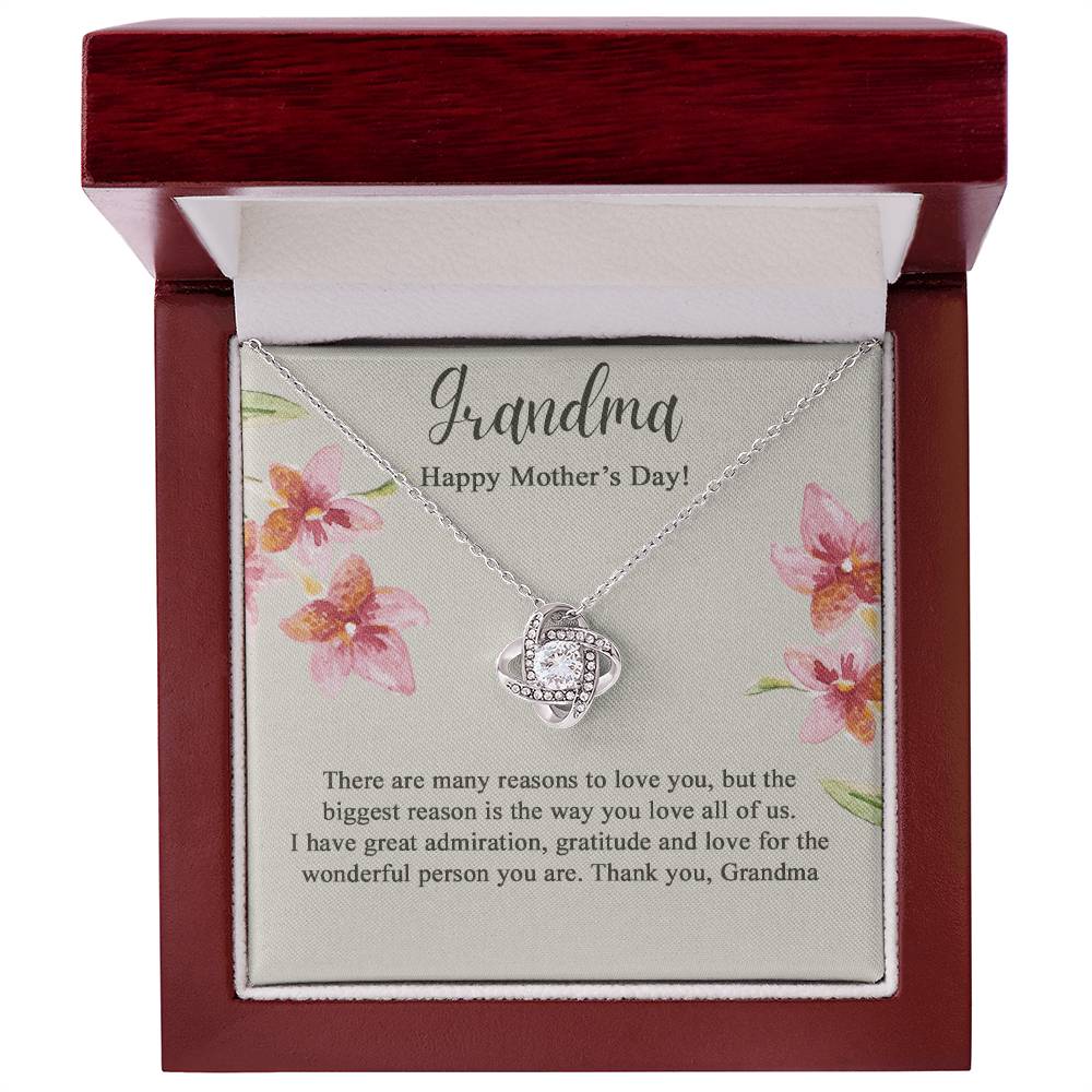 Grandma Gift Necklace - To My Grandma Love Knot Necklace from Granddaughter, Happy Mother's Day Necklace - Jewelry Gifts for Grandmother, Mimi, Gigi, Grammy on Mothers Day, Birthday, Christmas