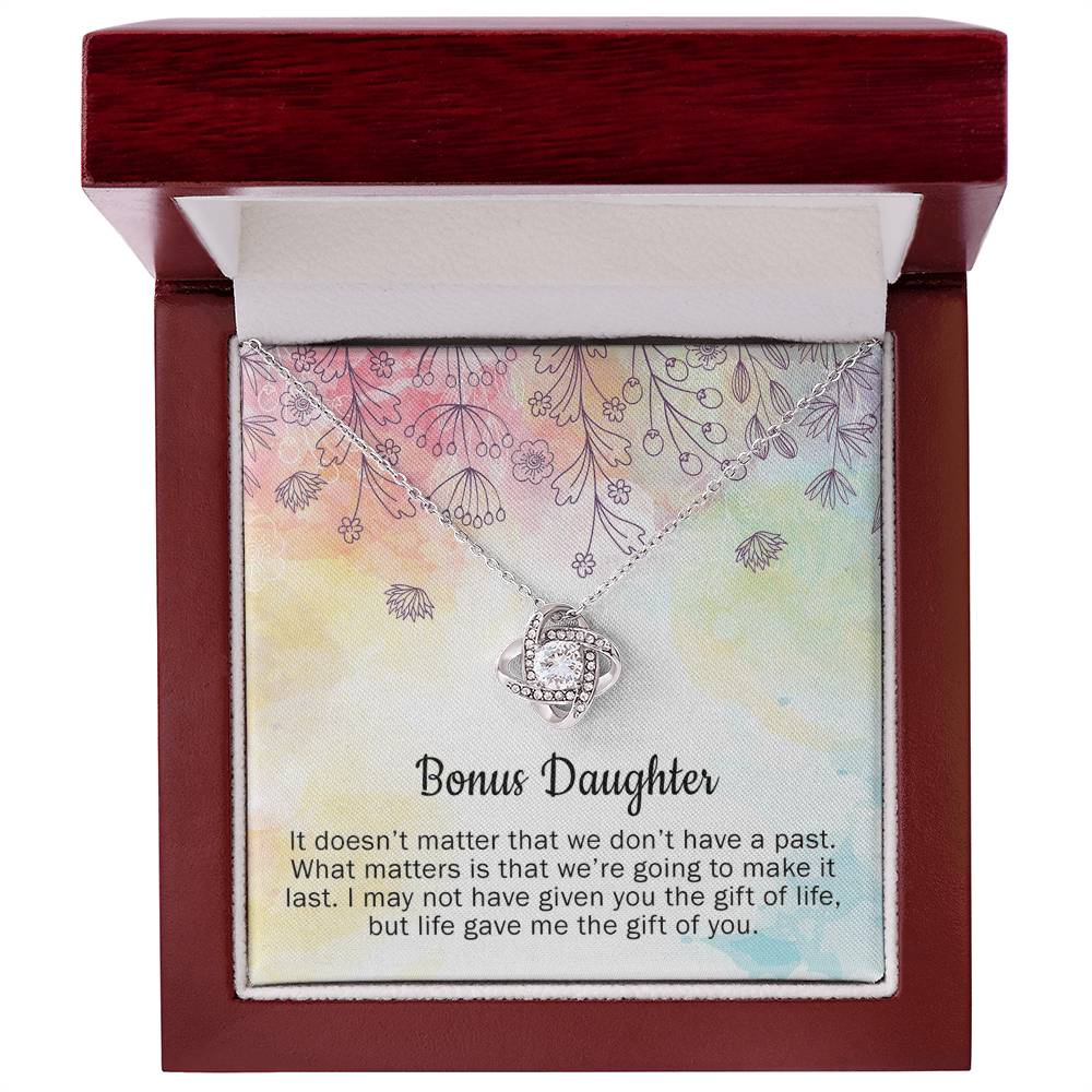 Personalized Gift Necklace - To My Bonus Daughter Gift From Mom, Step Daughter Necklace, Stepdaughter Gift From Stepmom, Step Daughter Wedding Gift, Bonus Daughter Necklace Jewelry Gift For Girls
