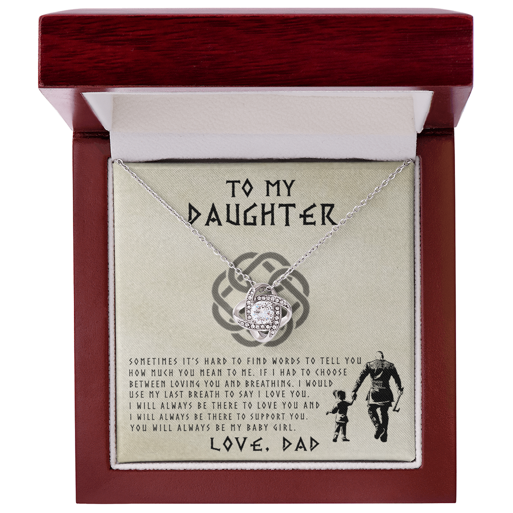 Viking Daughter Necklace From Dad To My Shieldmaiden Daughter Always Remember You Are Braver Than You Believe Necklace Message Card and Gift Box styles On Birthday, Christmas Graduation Gift