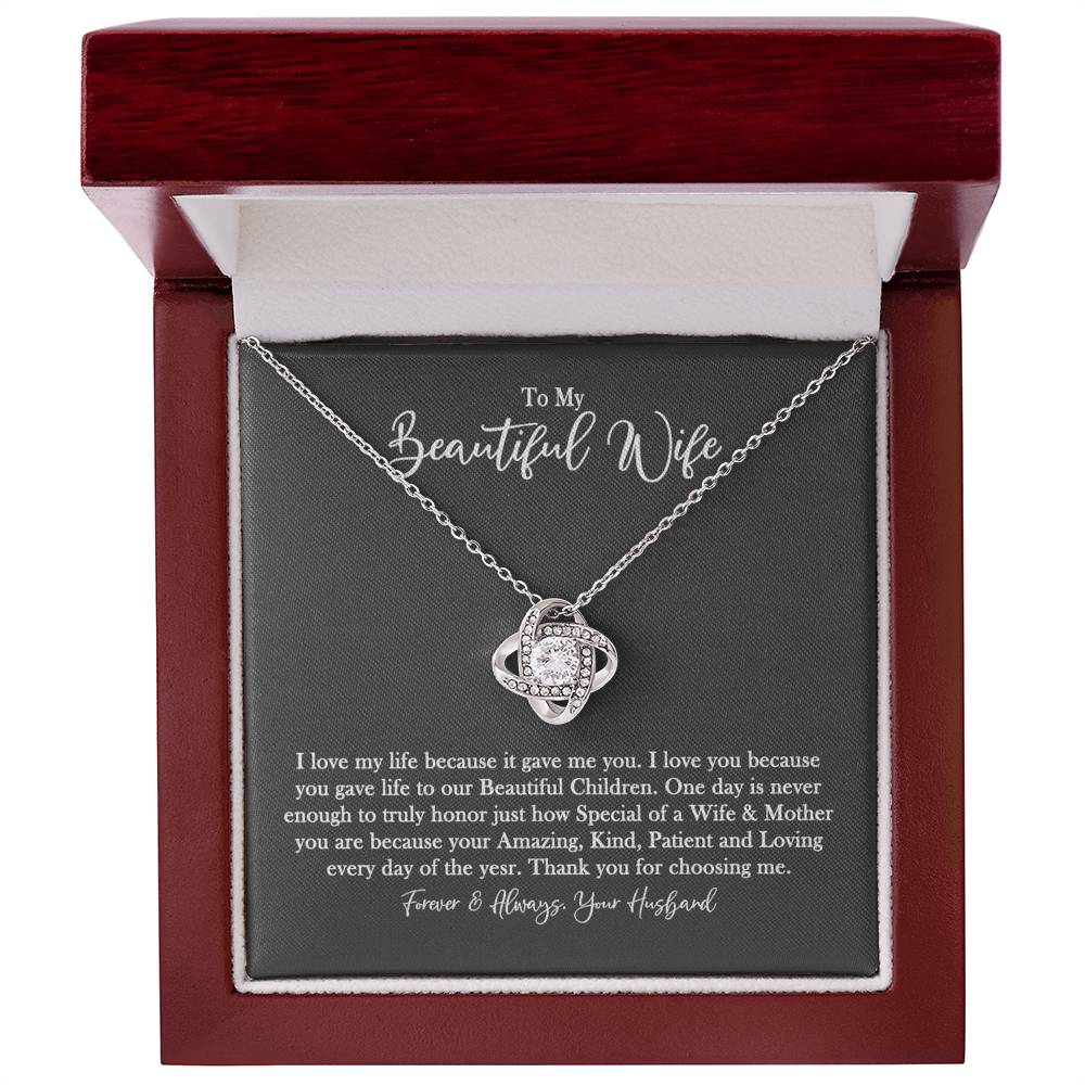 To My Beautiful Wife Necklace From Husband Valentines Day Necklace Gift For Wife, Soulmate Gift Necklace Personalized Gift Jewelry For Women, Romantic Gift Necklace, Because It Gave Me You Necklace
