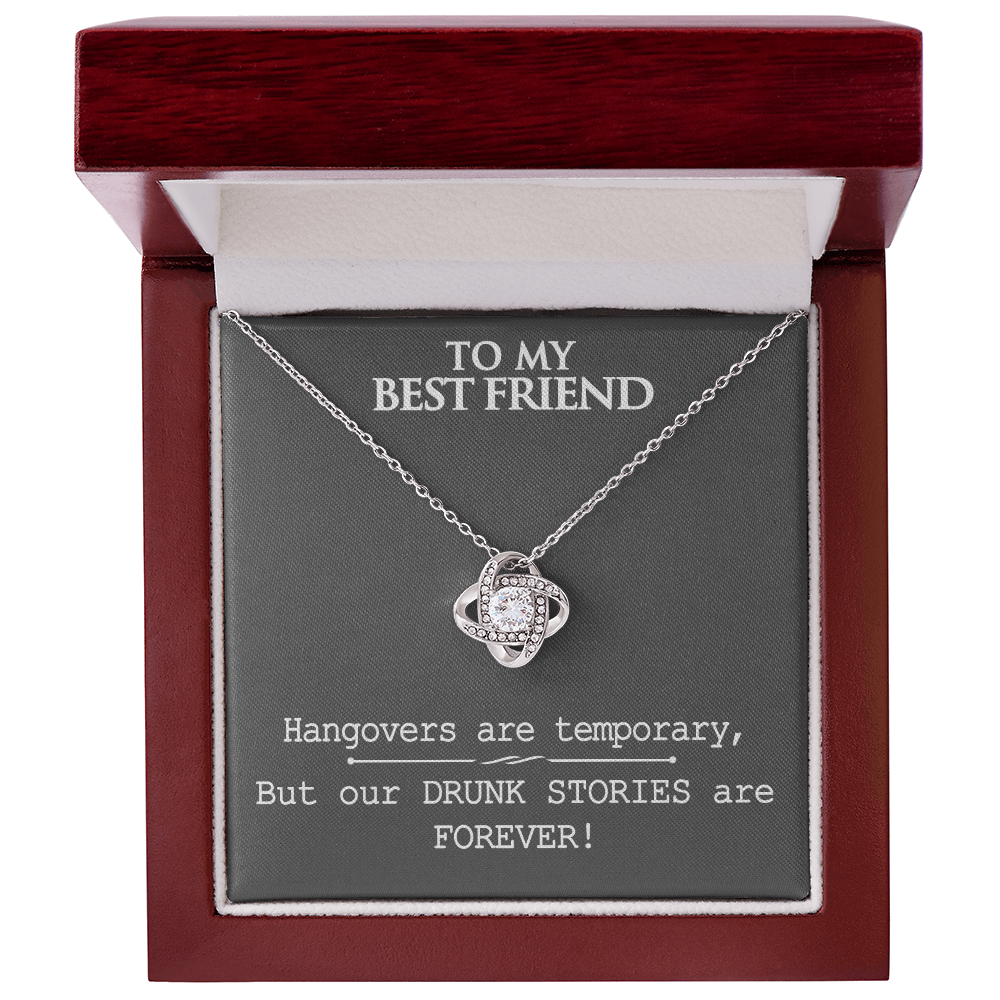 Gifts Necklace For Best Friend, To My Best Friend Love Knot Necklace From Friend, Best Friend Birthday Gift Necklace, Long Distance Best Friend Necklace, Best Friend Anniversary Jewelry Gift