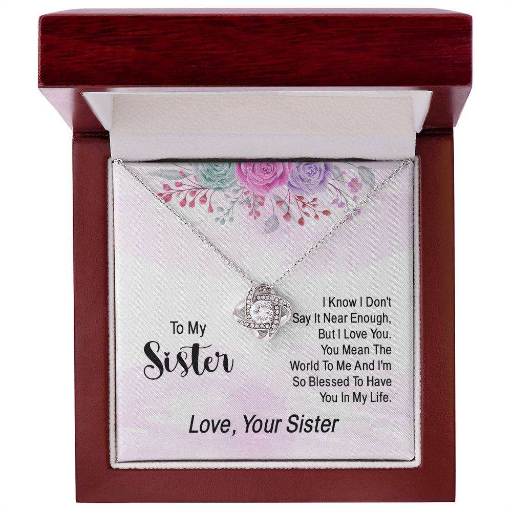 To My Soul Sister Love Knot Necklace, Sisters at Heart, Sister Necklace Gift From Sister Love Knot Pendant, BFF Gift Necklace, Unbiological Sisters Gift Necklace Sister in Law Bonus Sister Necklace