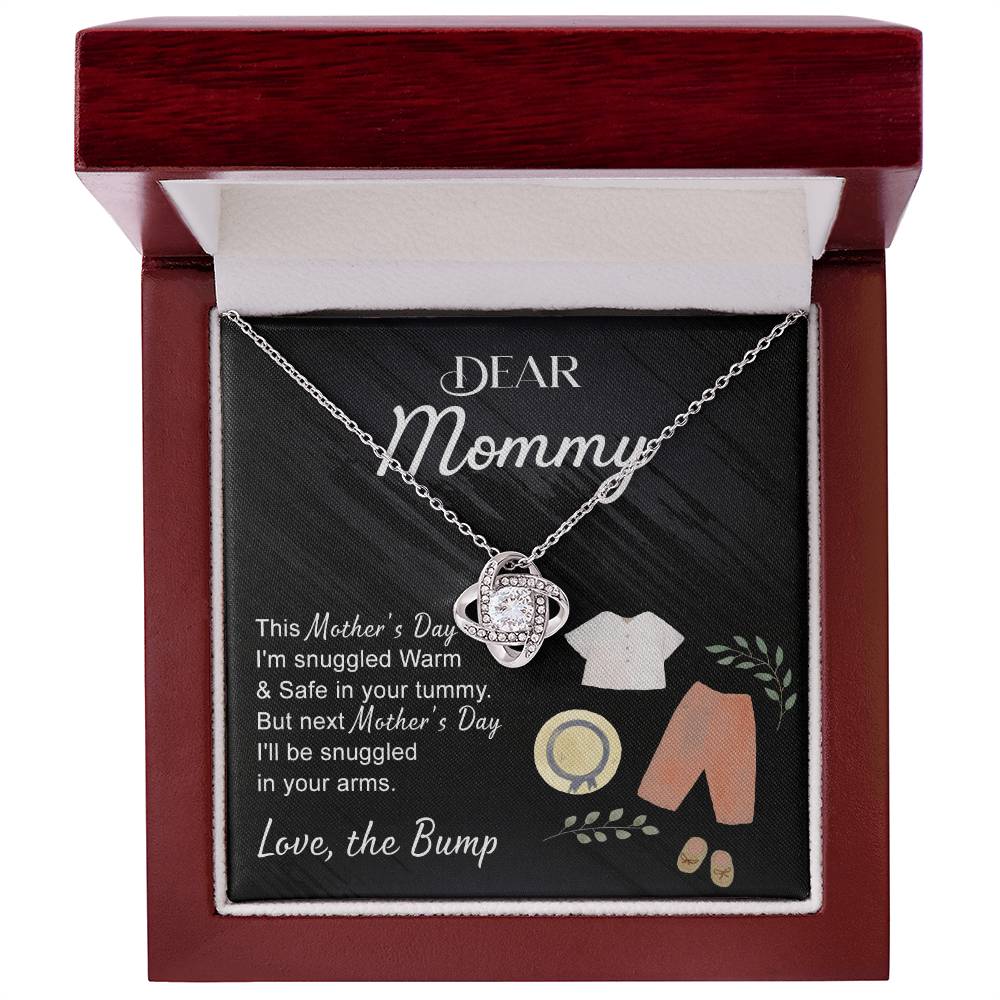 Dea Mommy Necklace, Mothers Day Gifts for Pregnant Wife, Happy Mothers Day Love Knot Necklace, Gift Necklace for Moms to Be, Mother To Be Mothers Day Pendant Gift, To My Mommy Necklace from Bump