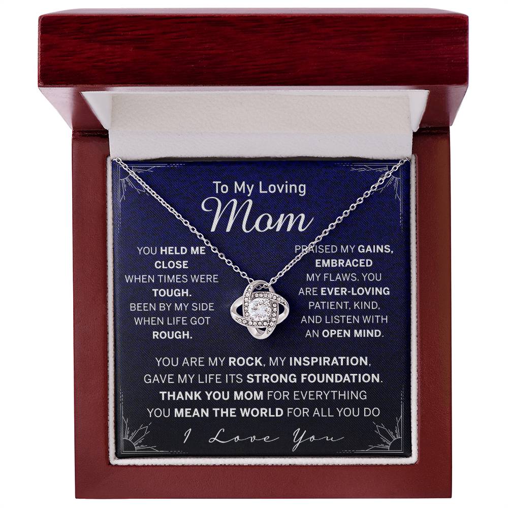 To My Loving Mom Necklace, Mom Love Knot Necklace From Daughter And Mother Necklace, You Held Me Close Necklace Gift For Mom, Loving Mom Gift Necklace, I Love You Necklace Gift For Mom, Jewelry Gift