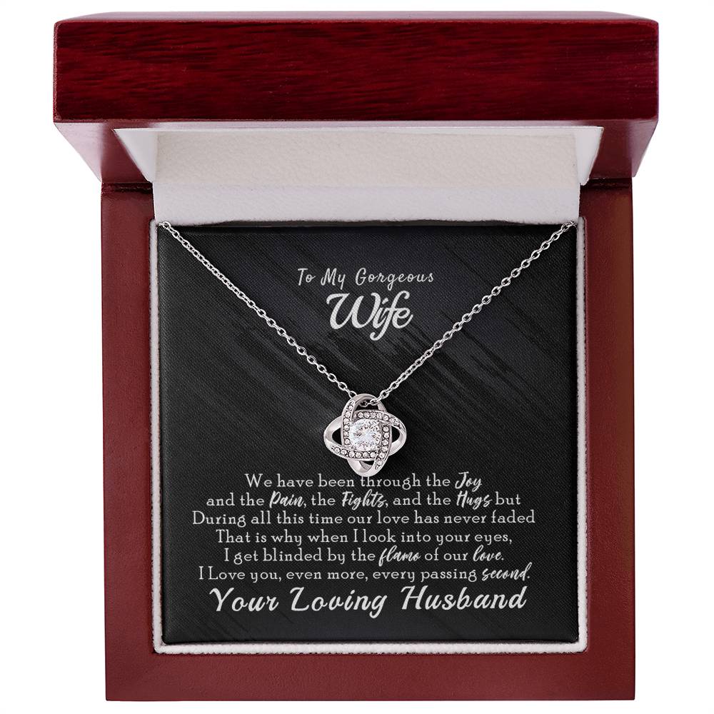 To My Gorgeous Wife Necklace From Husband, You Loving Husband Necklace Gift For Wife, Soulmate Gift Necklace, Husband And Wife Love Knot Necklace, Wife Gift Necklace, Future Wife Gift Pendant