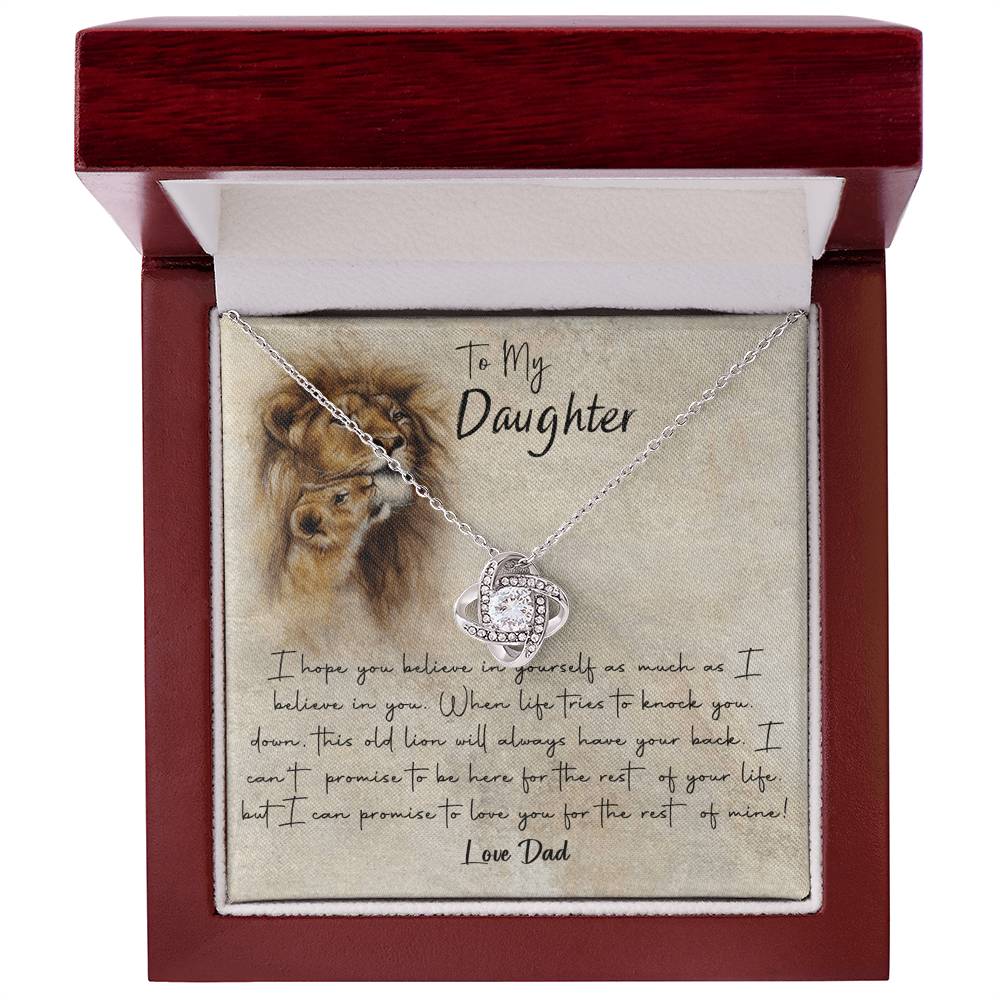 Lion To My Daughter Gift Necklace I Hope You Believe in Yourself Pendant, Dad and Daughter Necklace, Lion Daughter Gift Pendant Necklaces styles Jewelry Gift For Girls, Little Girl Necklace