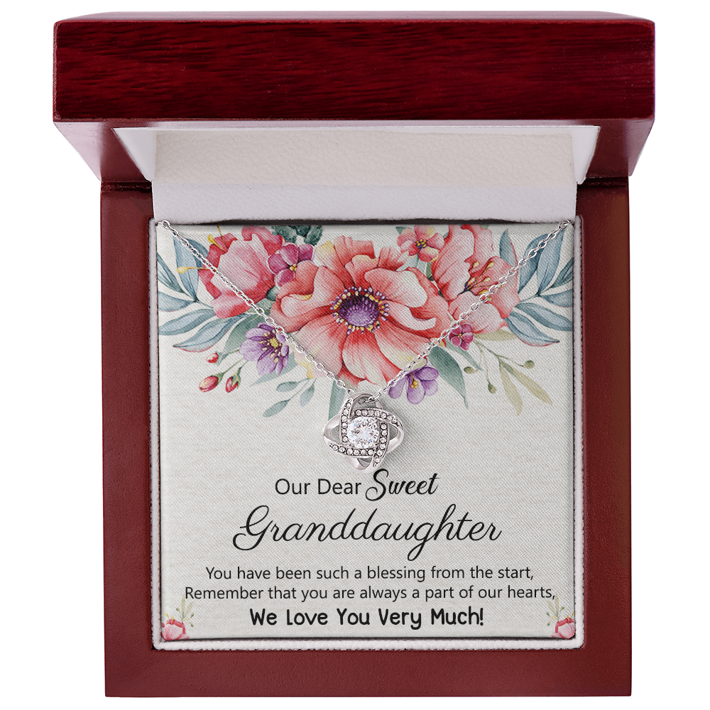 To Our Granddaughter Necklace from Grandma Grandpa, Love Knot Necklace Gift for Granddaughter, Necklace For Her, for Granddaughter Jewelry Gift For Girls On Birthday, Graduation Gift, Christmas