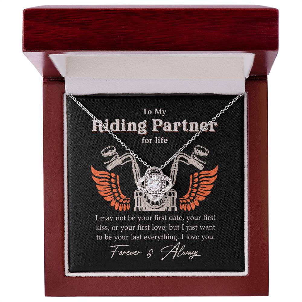 To My Riding Partner Necklace From Husband, Boyfriend Gift For Riding Partner Necklace Biker Woman Birthday Gift Anniversar Necklace for Her Romantic Girlfriend Gift Necklace Includes Message