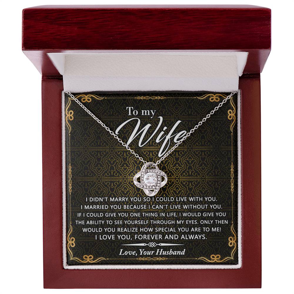 Wife Gift Necklace From Husband, Marry You Necklace, To My Wife Necklace, Wife Love Knot Necklace From Husband, Jewelry Gift For Women Badass Wife Gift Necklace Soulmate Necklace Gift From Men