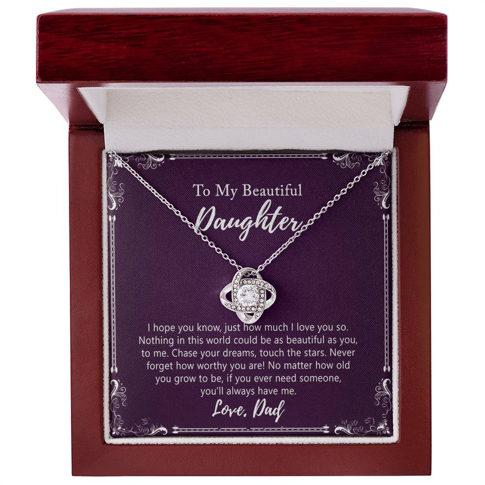 Daughter Gift Necklace, Birthday Gift for Daughter Jewelry Gift for Her Girls - To My Daughter Necklace from Dad Father and Daughter Gift On Birthday Christmas Graduation Gift For Daughter