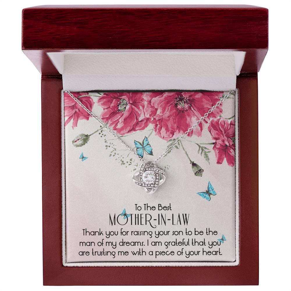 To The Best Mother In Law Love Knot Necklace, Mother In Law Gifts, Mothers Day Gifts Necklaces