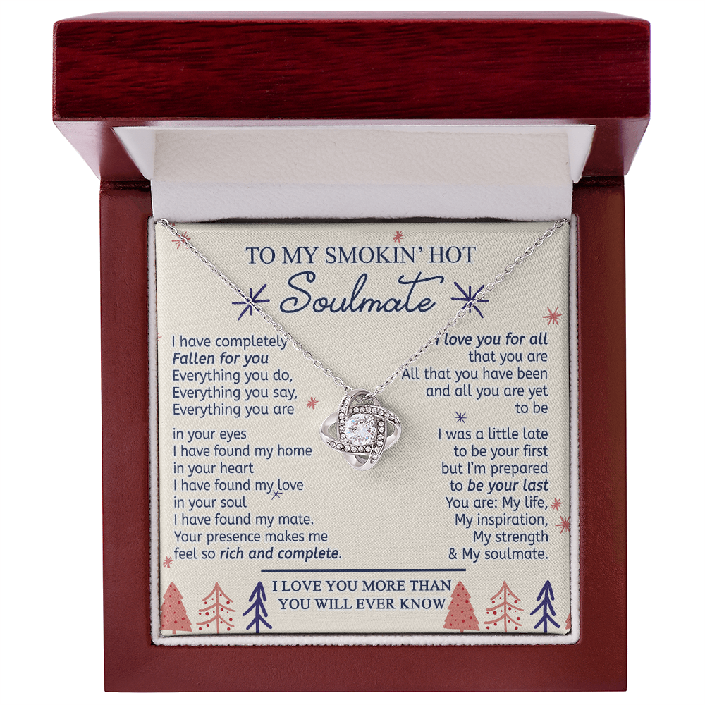 To My Smokin' Hot Soulmate Necklace From Husband, Boyfriend Gift On Birthday Christmas Jewelry Gifts For My Wife Personalized Gift Present Pendant for Future Wife Soulmate Girlfriend My Love