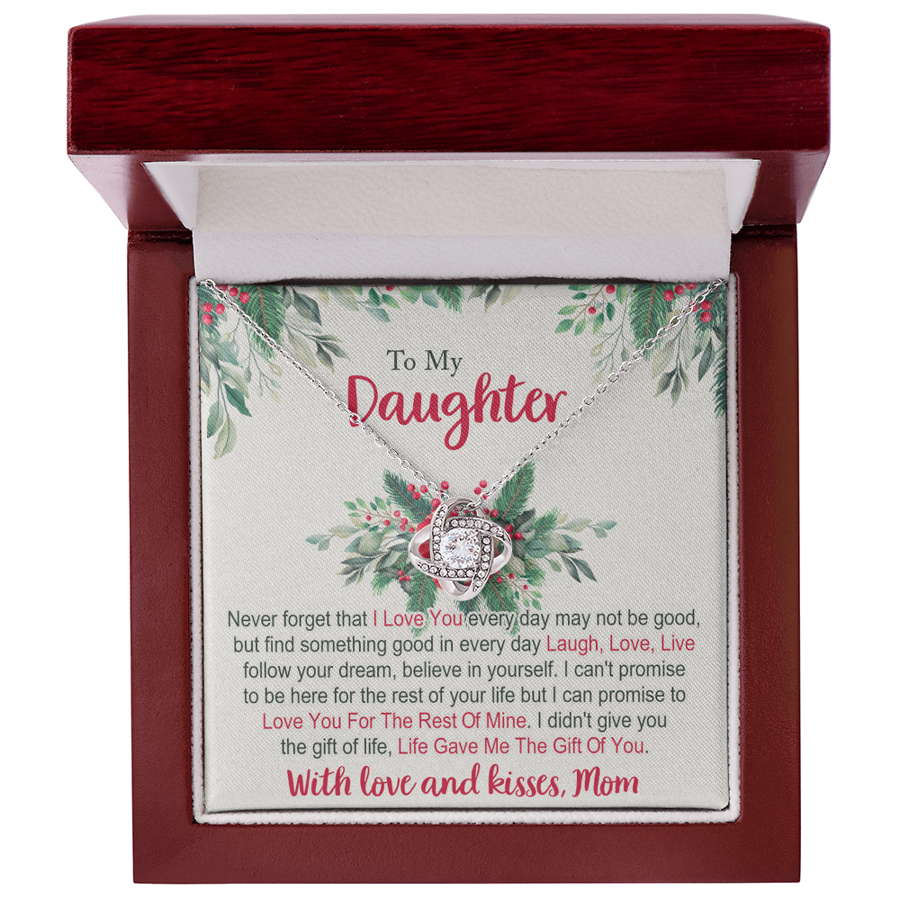 To My Daughter Gifts Necklace From Mom for Christmas Daughter's Graduation Gifts for Her, Mother To Daughter Necklace Christmas Card Pendant Mother And Daughter Jewelry Gift For Girls