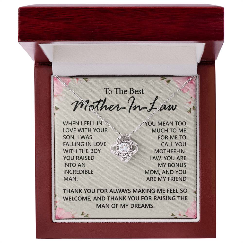 Mother In Law Gift Necklace The Love Knot Necklace Gift For Mother In Law Bonus Mom To The Best Mother In Law Necklace From Daughter Thank You Necklace Gift For Mother In Law Jewelry Gift For Women