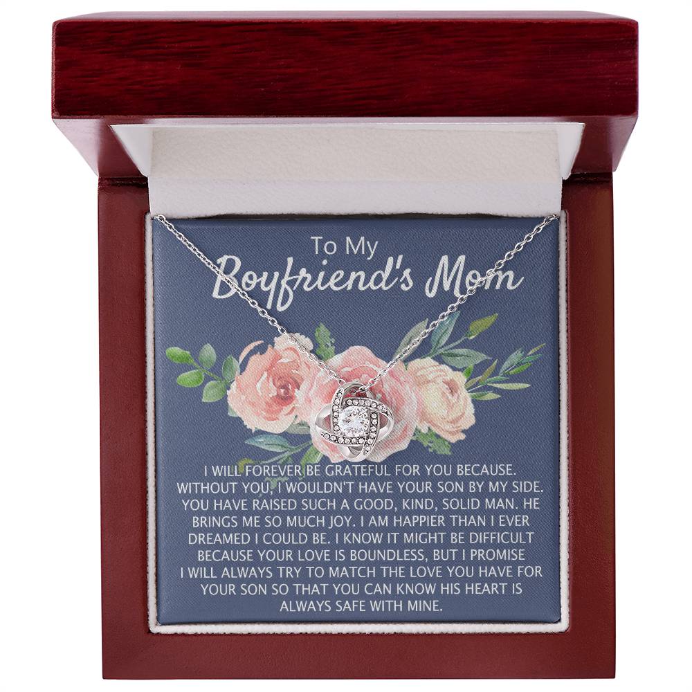 To My Boyfriend's Mom Necklace From Girlfriend, Mother's Day Necklace, Birthday For Boyfriend's Mom, Boyfriend's Mom Love Knot Necklace Jewelry For Women Gifts For Boyfriends Mom From Girlfriend Mom