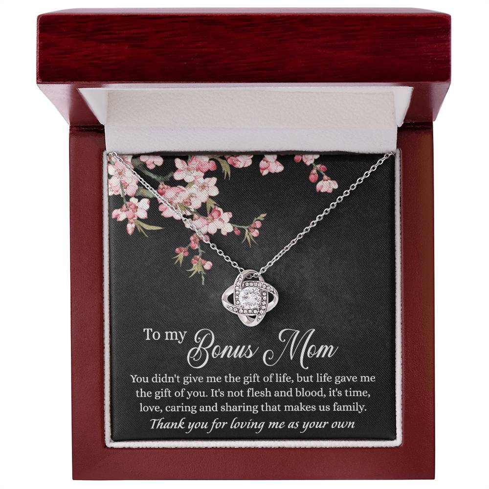 To My Bonus Mom Necklace From Daughter, Bonus Mom Gift Necklace, Mother And Daughter Necklace Gift For Mom, Gift For Mom Necklace, Bonus Mother Gift Necklace Thank You For Loving Jewelry For Women