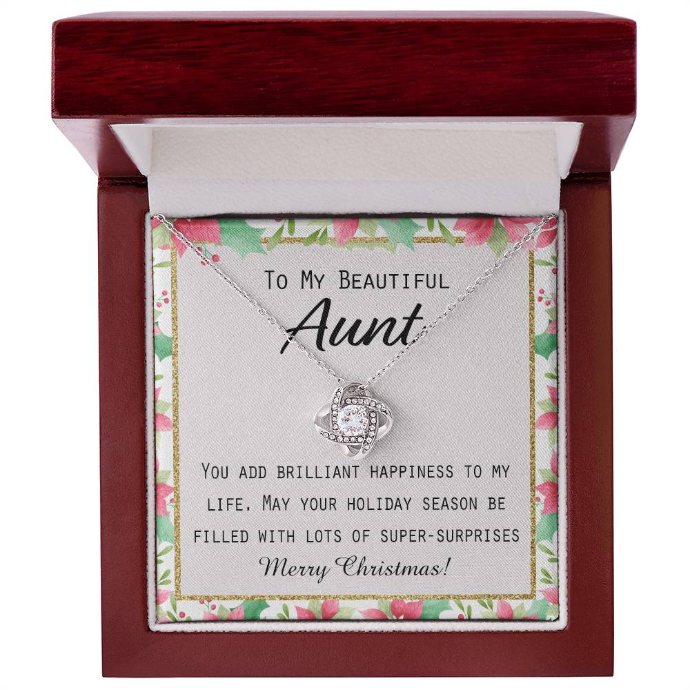 To My Beautiful Aunt Christmas Gift Forever Love Necklace Auntie Jewelry Gift For Girls And Box from Niece or Nephew Merry Christmas Gift for Aunt Jewelry For Girls