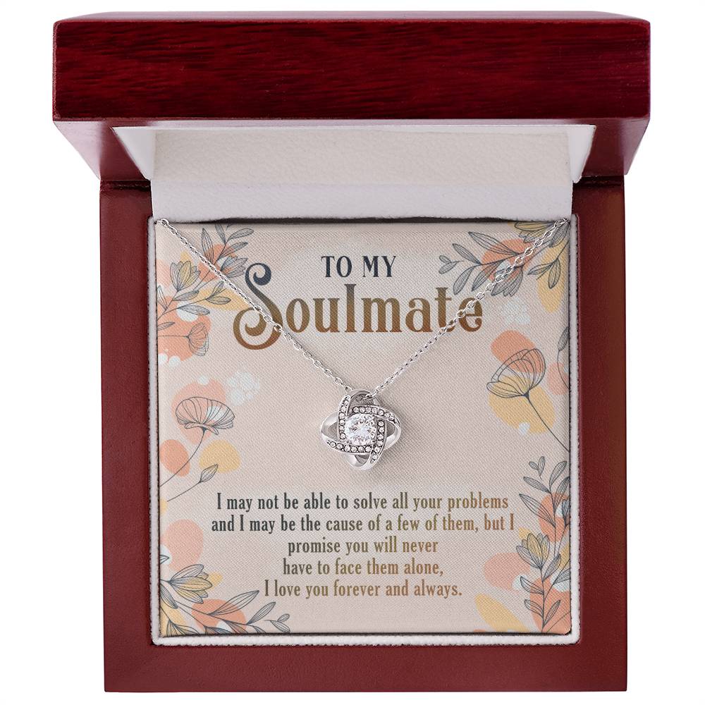 To My Soulmate Necklace Gift From Husband, Boyfriend To Wife, Girlfriend, Soulmate Gift Love Knot Necklace On Valentines Day Christmas Necklace for Her Romantic, Jewelry Gift For Women