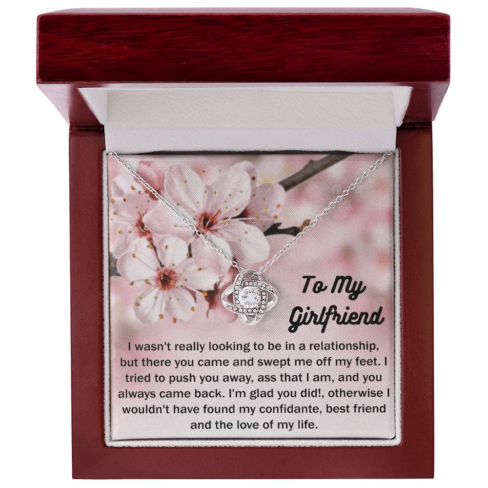 To My Girlfriend Gift From Boyfriend with Gift Box Necklace for Girlfriend From Boyfriend, Husband, Girlfriend Gift Necklace - Jewelry Gift For Girls, Love Knot Pendant Gift For Girlfriend, Soulmate