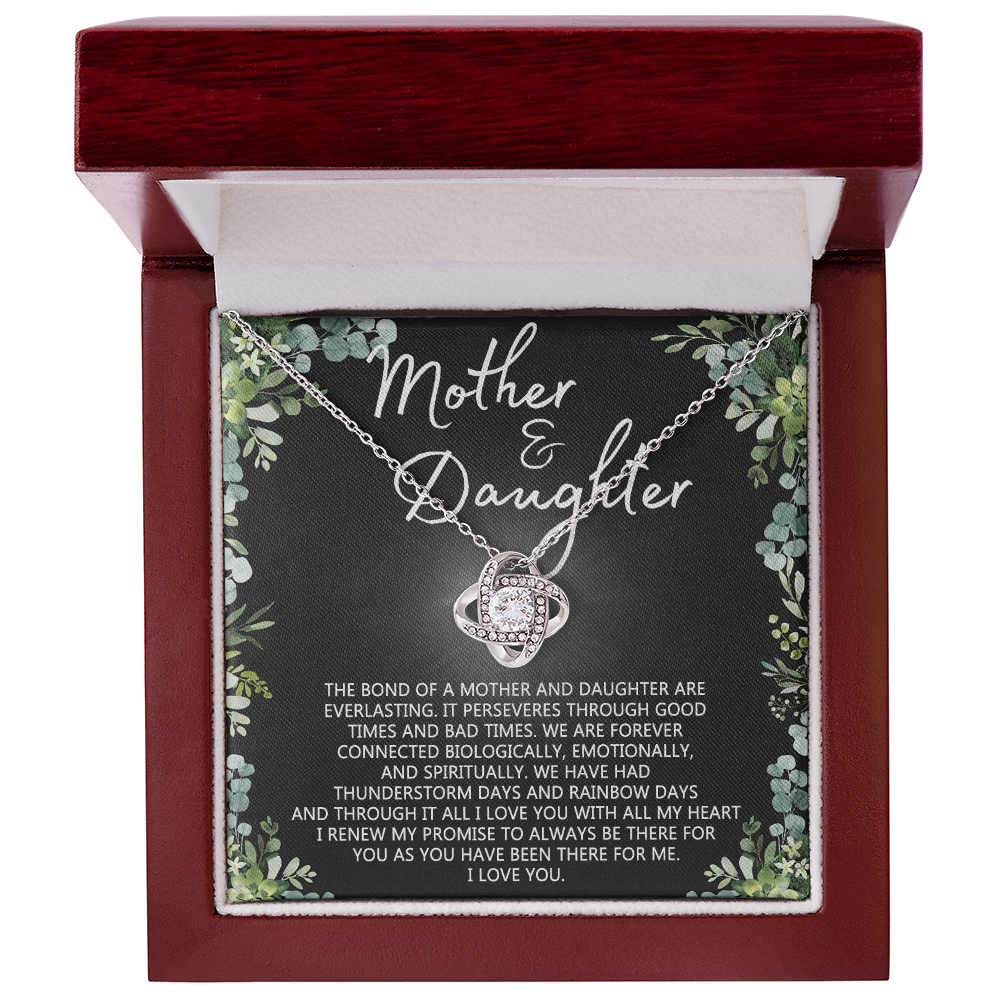 Mother And Daughter Necklace, Mothers day Necklace Gift For Mother, To My Mother Love Knot Necklace Gift From Daughter To Mom Jewelry Gift For Women Bonus Mom Boyfriend's Mom Gift Necklace