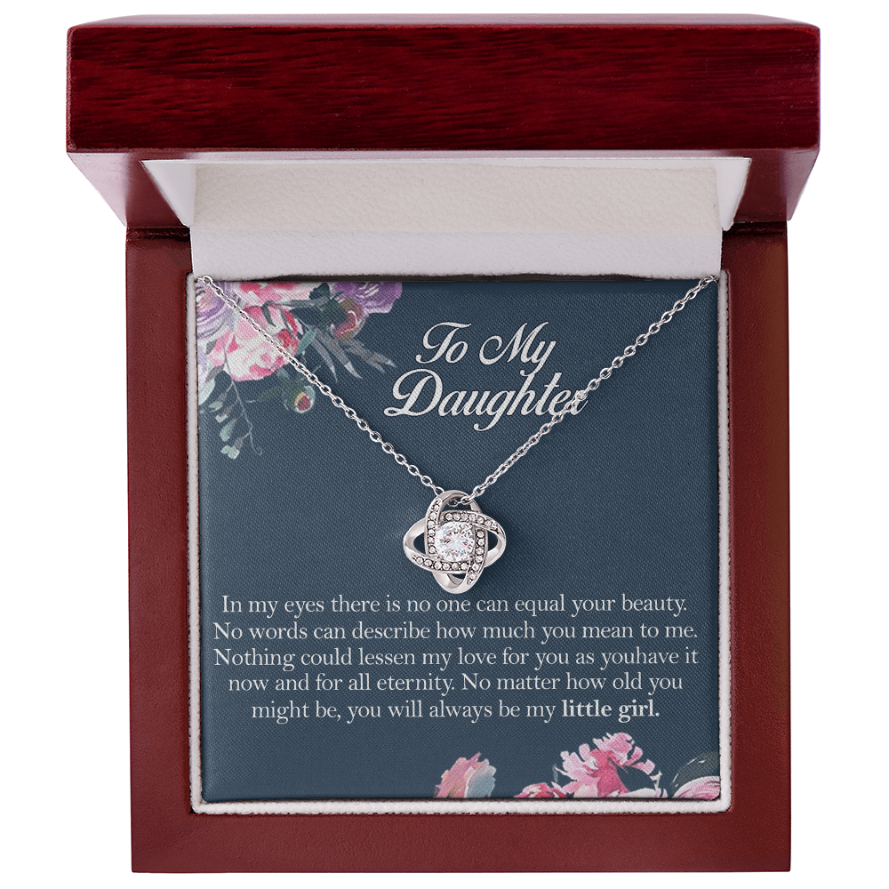 To My Daughter Love Knot Necklace From Mom, Mother And Daughter Pendant Gifts Necklace, To Daughter Pendant Gift From Mom, Little Girl Necklace Gift From Mother, Daughter Mom Jewelry Gift For Girls