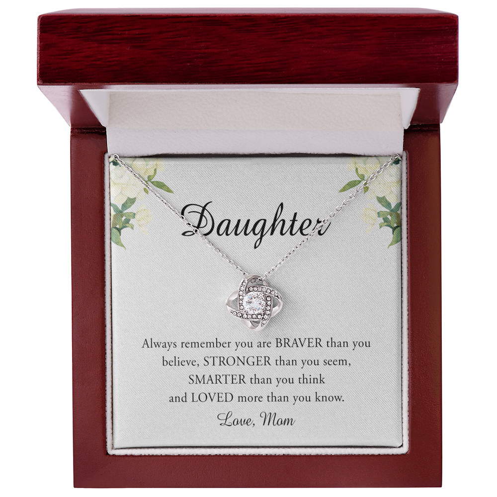 To My Daughter Necklace from Mom, Mother To Daughter Necklace Pendant Personalized Gift Necklace For Daughter On Birthday Gift Anniversary, Graduation Necklace Daughter Jewelry for Girls