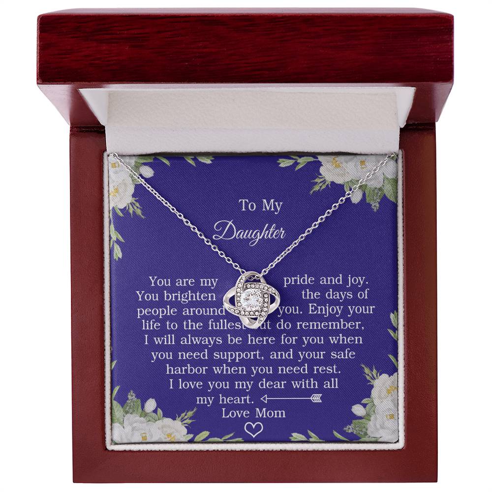 To My Daughter Love Knot Necklace From Mom And Daughter Pendant Gifts For Daughter's From Mother To Daughter Jewelry Gift For Girls, Daughter Necklace Gift From Mother, Daughter To Mom Jewelry