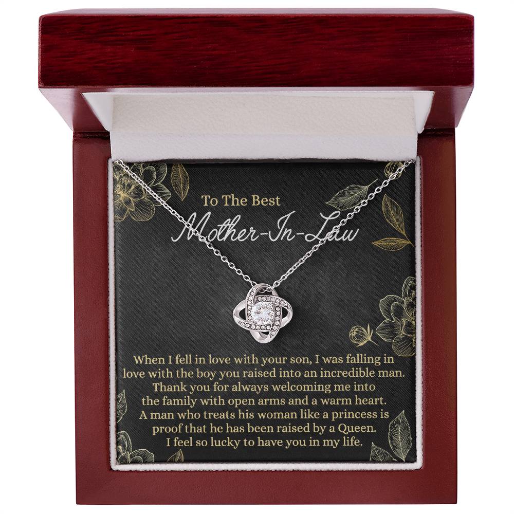 Mother In Law Gift Necklace, To The Best Mother In Law Love Knot Necklace From Daughter In Law, Jewelry Gift for Women, Mother In Law, Bonus Mom Gift Necklace, Mother-In-Law Gift Love Knot Pendant