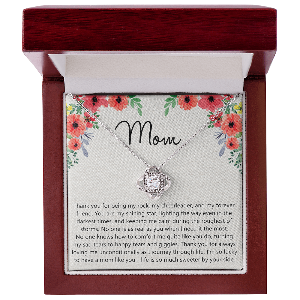Mom Gift Necklace, Mother's Day Necklace Gift For Mom, To My Mom Love Knot Necklace Gift for Mom, Gift Anniversary Mother And Daughter Thank You Gift Pendant Jewelry Gift For Women Mom From Daughter