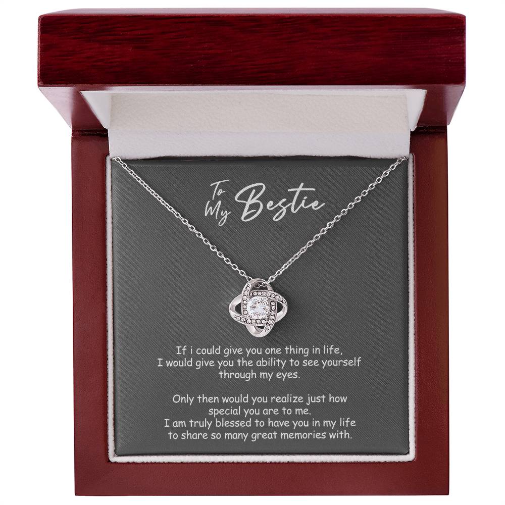To My Badass Bestie Necklace From Men, Boyfriend, Besttie Gift Necklace, Bestie Wedding Gift Love Knot Pendant, Bridesmaid Gift for Badass Bestie Love Knot Necklace On Valentine's, Anniversary