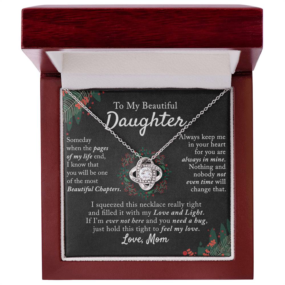 To My Beautiful Daughter Necklace, Gift From Mom To Daughter, The Love Knot Necklace, Graduation Gift, Birthday Gift, Mothers Day Necklace Birthday Gift, Jewelry Gift For Girls, Little Girl