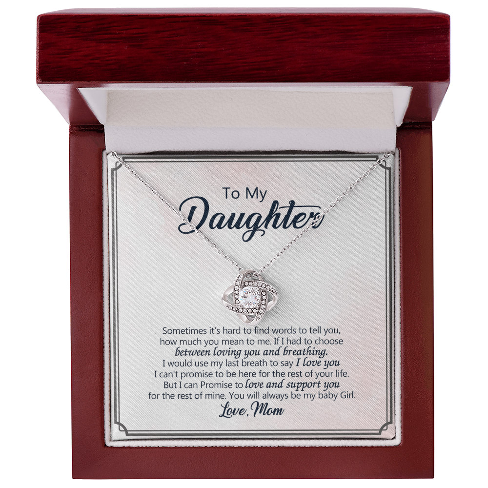 To My Beautiful Daughter Necklace from Mom, Mother and Daughter Gift Necklace, Gift for Daughter, Necklace for Daughter, Jewelry Gift For Girls, Little Girl, Sometimes It's Hard Gift Necklace