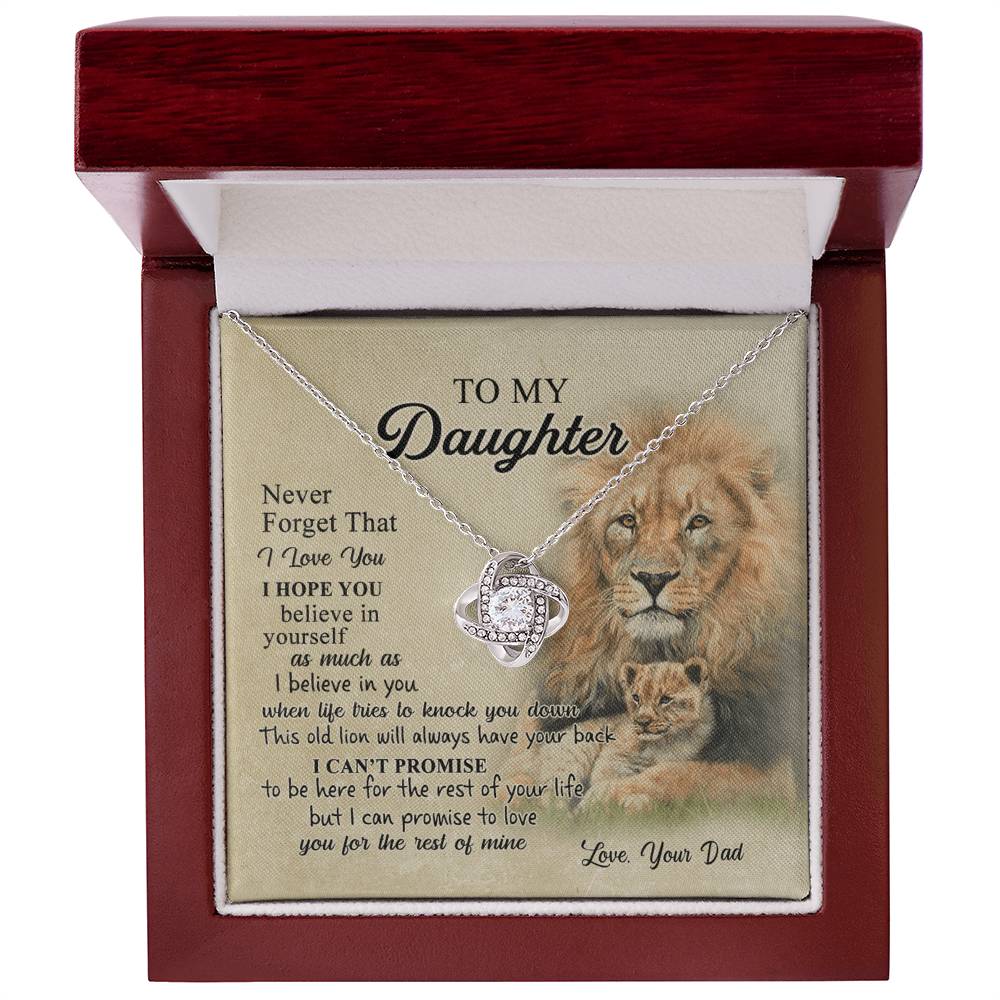 To My Daughter Gift Necklace from Dad Old Lion Your Back Believe Rest of Mine Personalized Gift Necklace Chain Gift on Birthday Graduation Gift Jewelry Gift For Girls, Little Girl Necklace