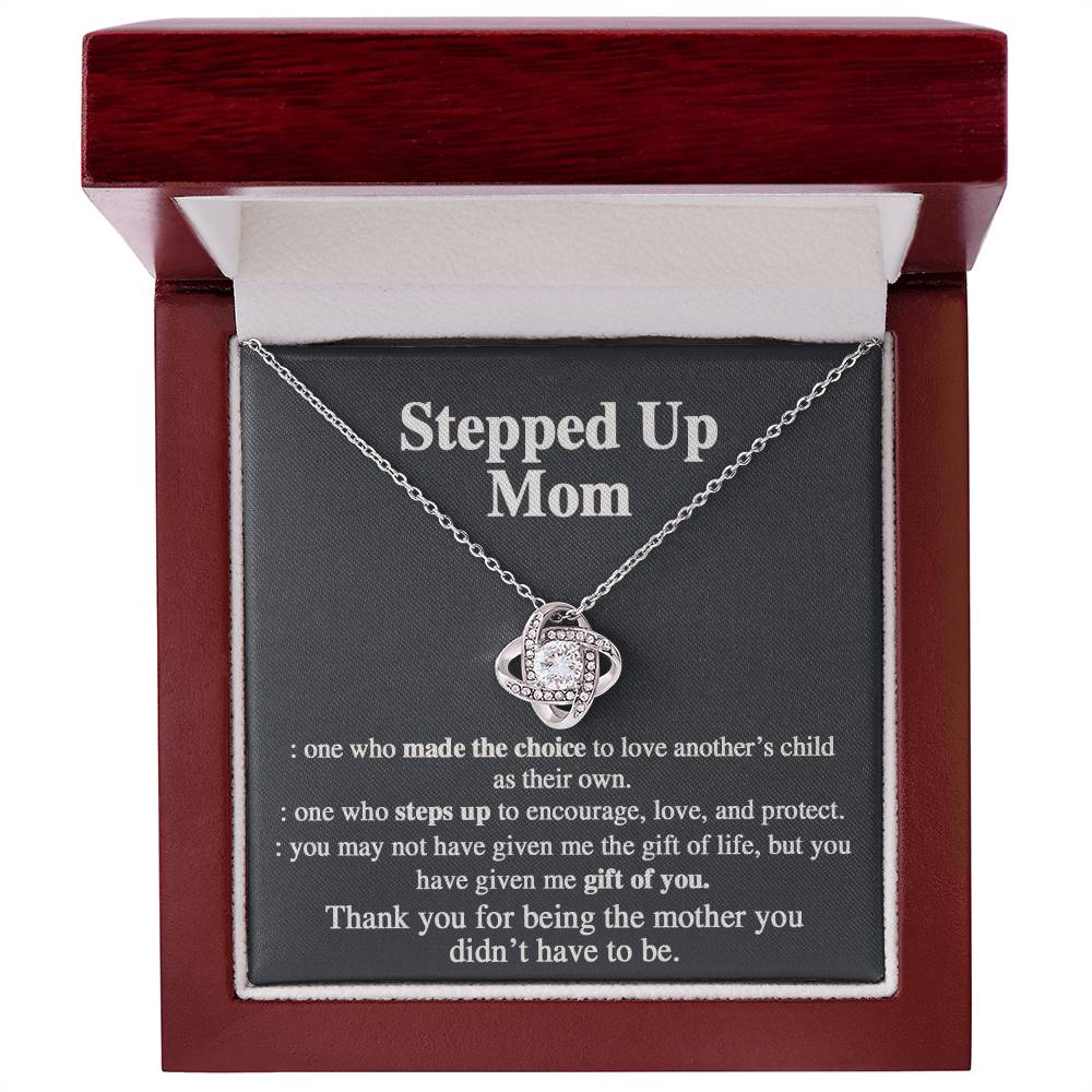 Stepped Mom Necklace, To My Steooed Up Mom Necklace Gift From Daugter, Stepped Up Mom Gift Necklace, Step Up Mommy Necklace To Daughter, Step Mom Jewelry Gift On Birthday, Mother's Day Necklace Gift
