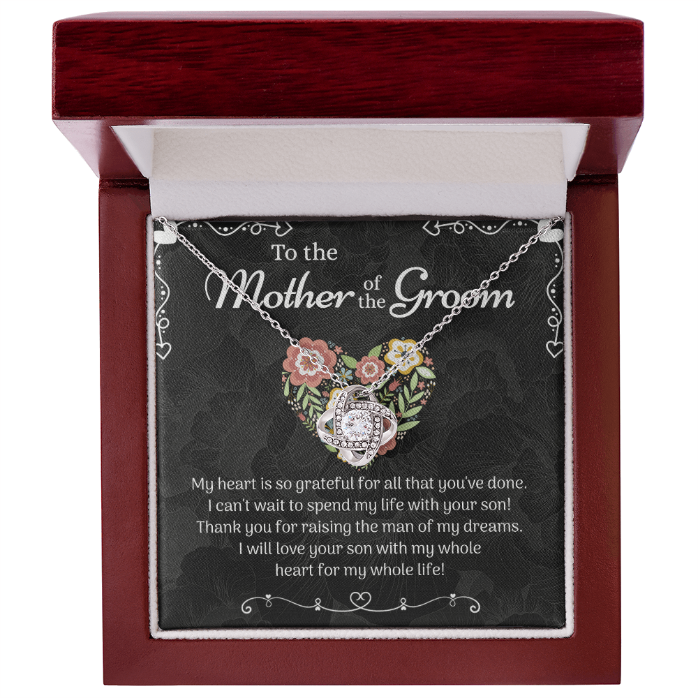 Mother of the Groom Sunflower Necklace from Bride, To The Mother of the Groom Love Knot Necklace From Son Gift For Mom, Mother Of The Groom Gift Necklace, Mom of Groom Gift Jewelry Gift For Women