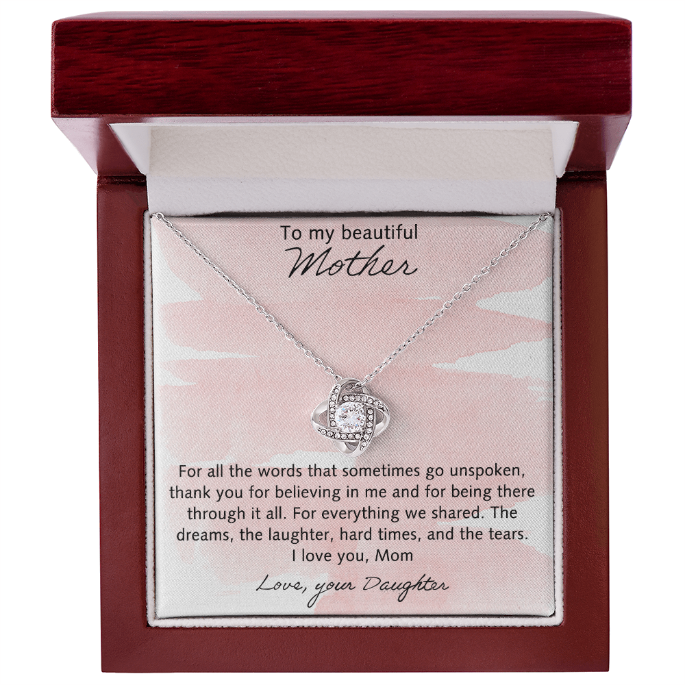 To My Beautiful Mother Necklace From Daughter, Happy Mother's Day Necklace Gift For Mother, Necklace Gift For Mother On Mothers Day, Anniversary Birthday Gift For Beautiful Mother Gift Necklace