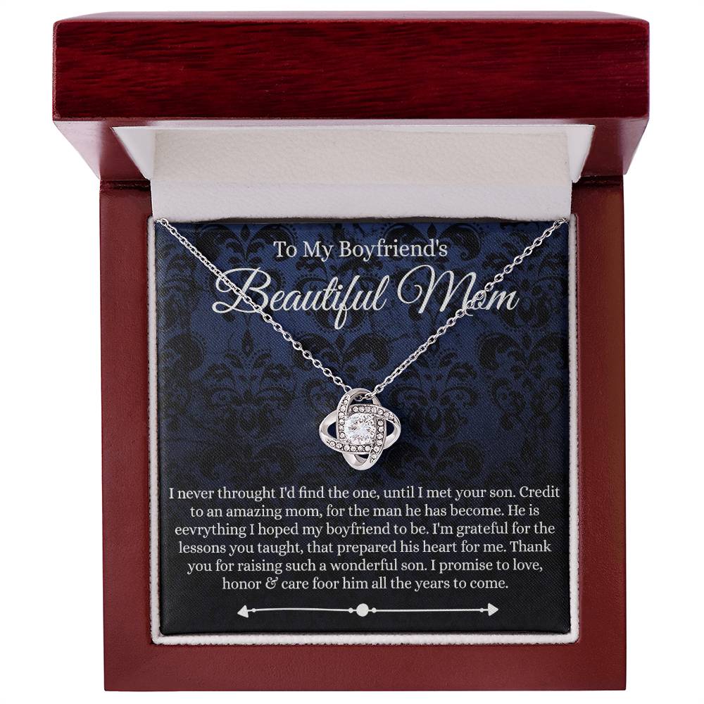 To My Boyfriend's Mom Necklace From Girlfriends, With Message Card And Box Gift For Boyfriends Mom Gift Necklace, Presents for Mom Necklace for Women, Mother's Day Necklace For Her On Mothers Day
