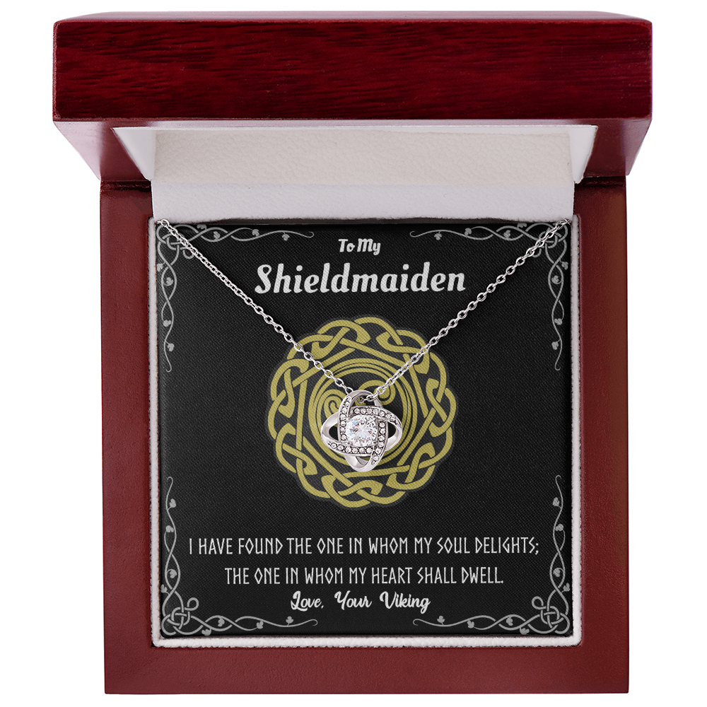 Shieldmaiden Necklace From Your Viking, Love Knot Pendant Gift From Wife, Fiancee, The Love Knot Necklace To My Shieldmaiden Gift - Love, Your Viking, Wife Gift, Anniversary For Girlfriend