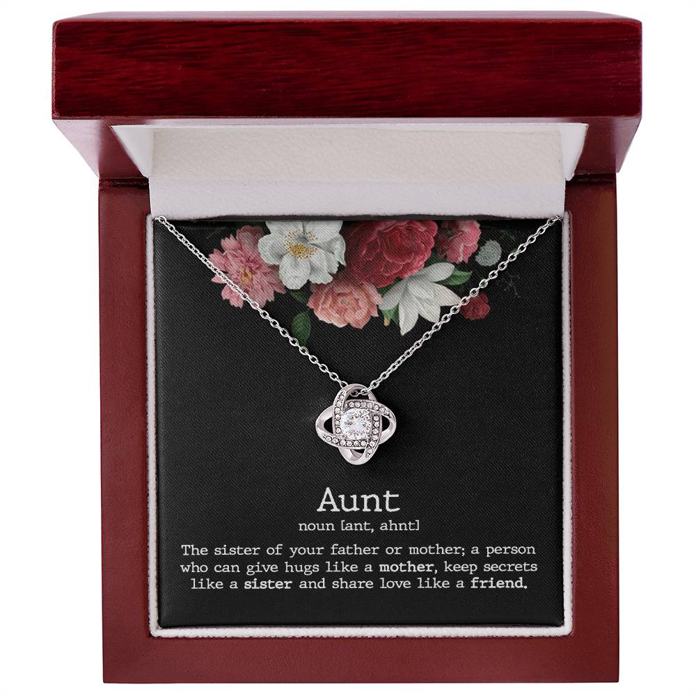 Aunt Love Knot Necklace Gift From Niece Aunt Gifts Necklace for Auntie Gifts Jewelry for Aunt Birthday Gifts Best Aunt Ever Aunt Necklace from Niece Aunt and Niece Necklace to My Aunt Jewelry Gifts