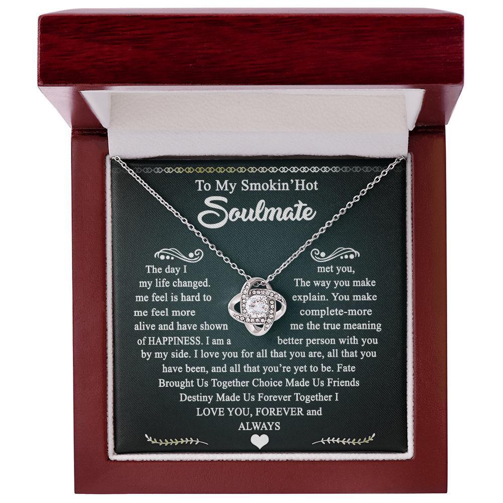 To My Smokin Hot Soulmate Necklace Gift From Husband, Luxury Jewelry For Wife, Girlfriend, Couples Gifts Neckalce, Soulmate Necklace Gift On Christmas Wedding For Her, Jewelry Gift For Women