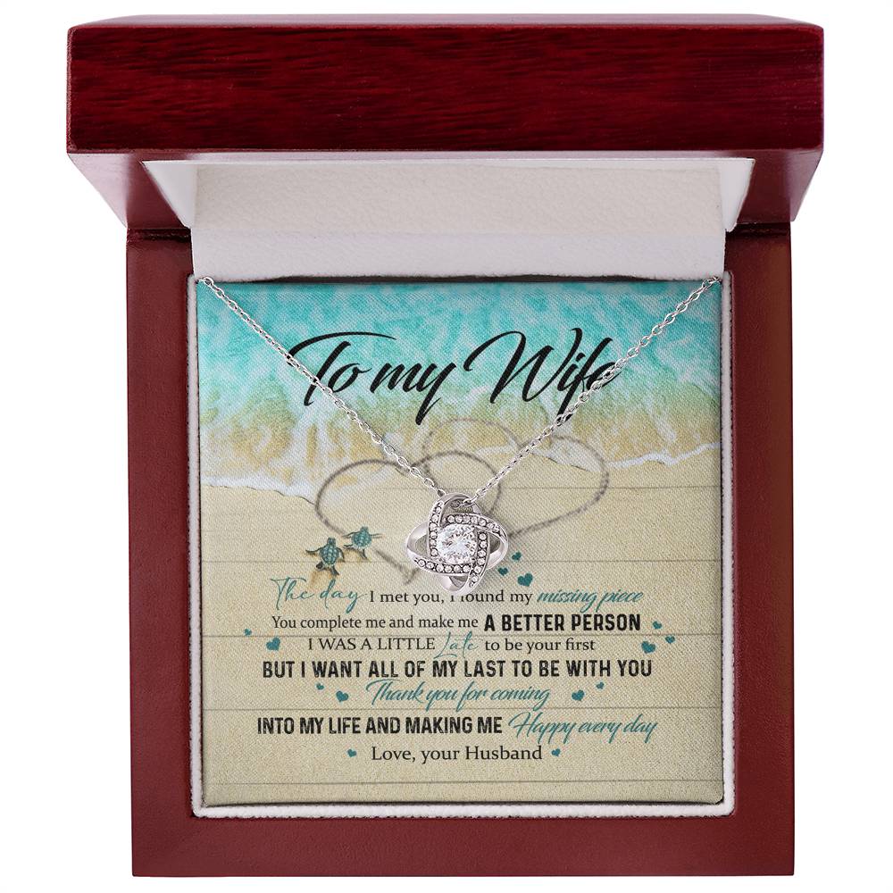 To My Wife Necklace From Husband Happy Every Day Necklace Gift For Wife, Wife Gift Necklace, Husband To Wife Gift Love Knot Pendant Gift From Men Jewelry Gift For Women, Soulmate Gift Pendant