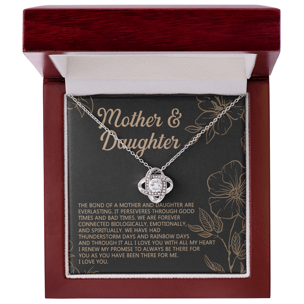 Mother And Daughter Necklace, To My Mother Love Kot Necklace From Daughter, Mothers day Necklace, Mother Daughter Gift Necklace, Jewelry Gift For Women, Mom, Daughter To Mother Love Knot Pendant