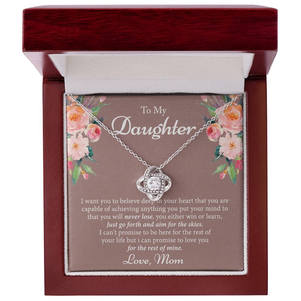 Mother To Daughter Gifts Necklace - Sterling Daughter Necklace Gifts Birthday Jewelry Gift For Girls Teen Daughter Christmas Anniversary Graduation Gift For Daughter, Mom And Daughter Gifts