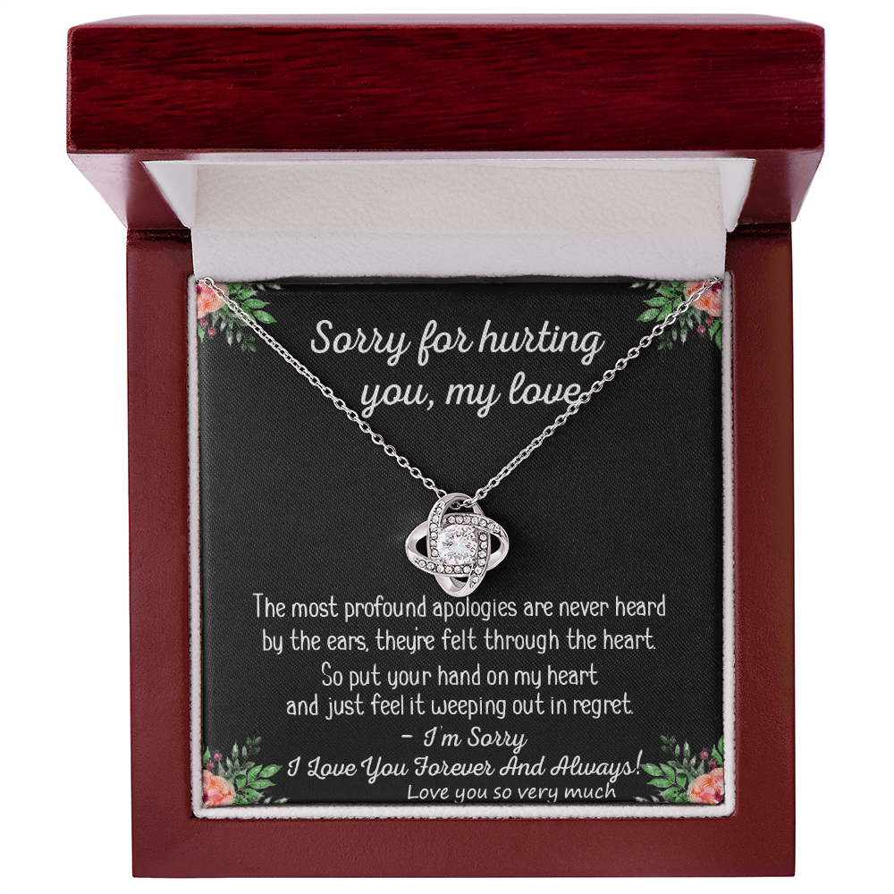 Apology Gift Necklace for Her, Forgiveness Gift, My Love Love Knot Necklace For Girlfriend, I'm Sorry Necklace Gift From Boyfriend, Husband To Wife, Girlfriend Love Knot Jewelry Gift For Girls