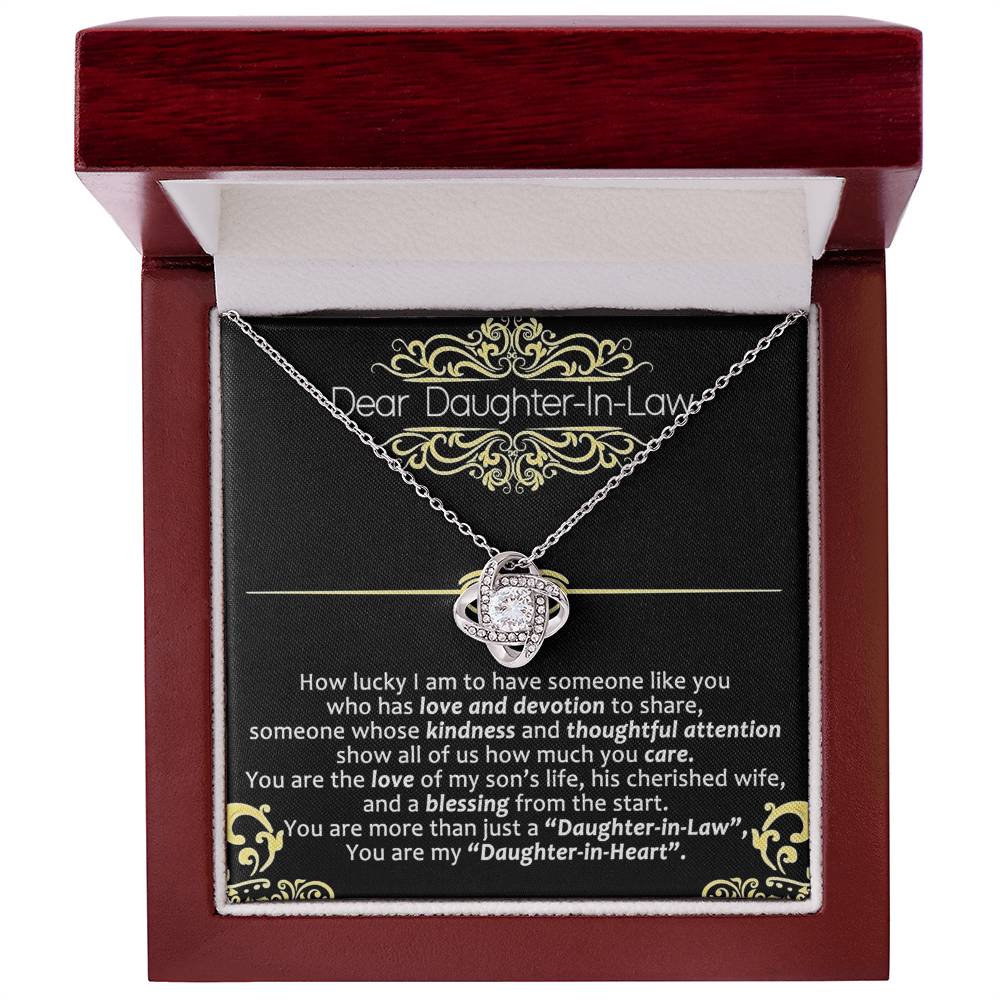 Daughter in Law Gifts Necklace - To My Daughter In Law Necklace From Mother In Law On Wedding Day Gifts For Daughter in Law Necklace Pendant Jewelry with Message Card and Gift Box For Daughter