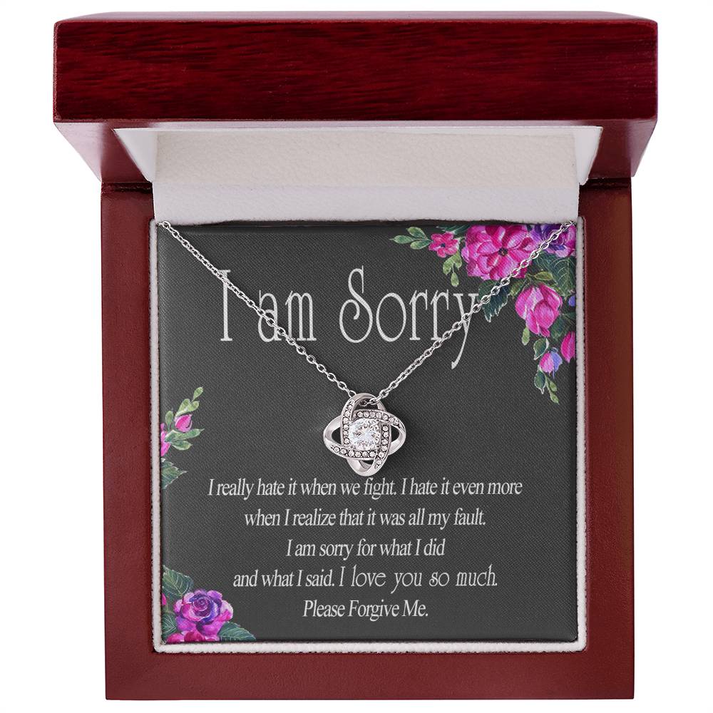 Wife Necklace From Husband I Am Sorry Love Knot Necklace Gift For Wife Husband To Wife Jewelry Gift For Women Wife Gift Necklace Soulmate Gift Necklace Sorry Gift Necklace I Am Sorry Gift Pendant